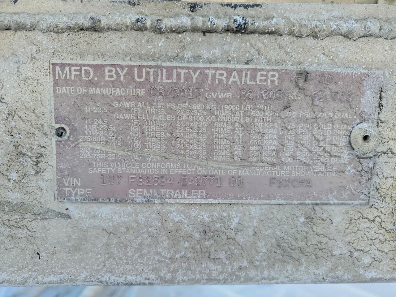 2014 Utility FS2CHA Side Curtain Trailer