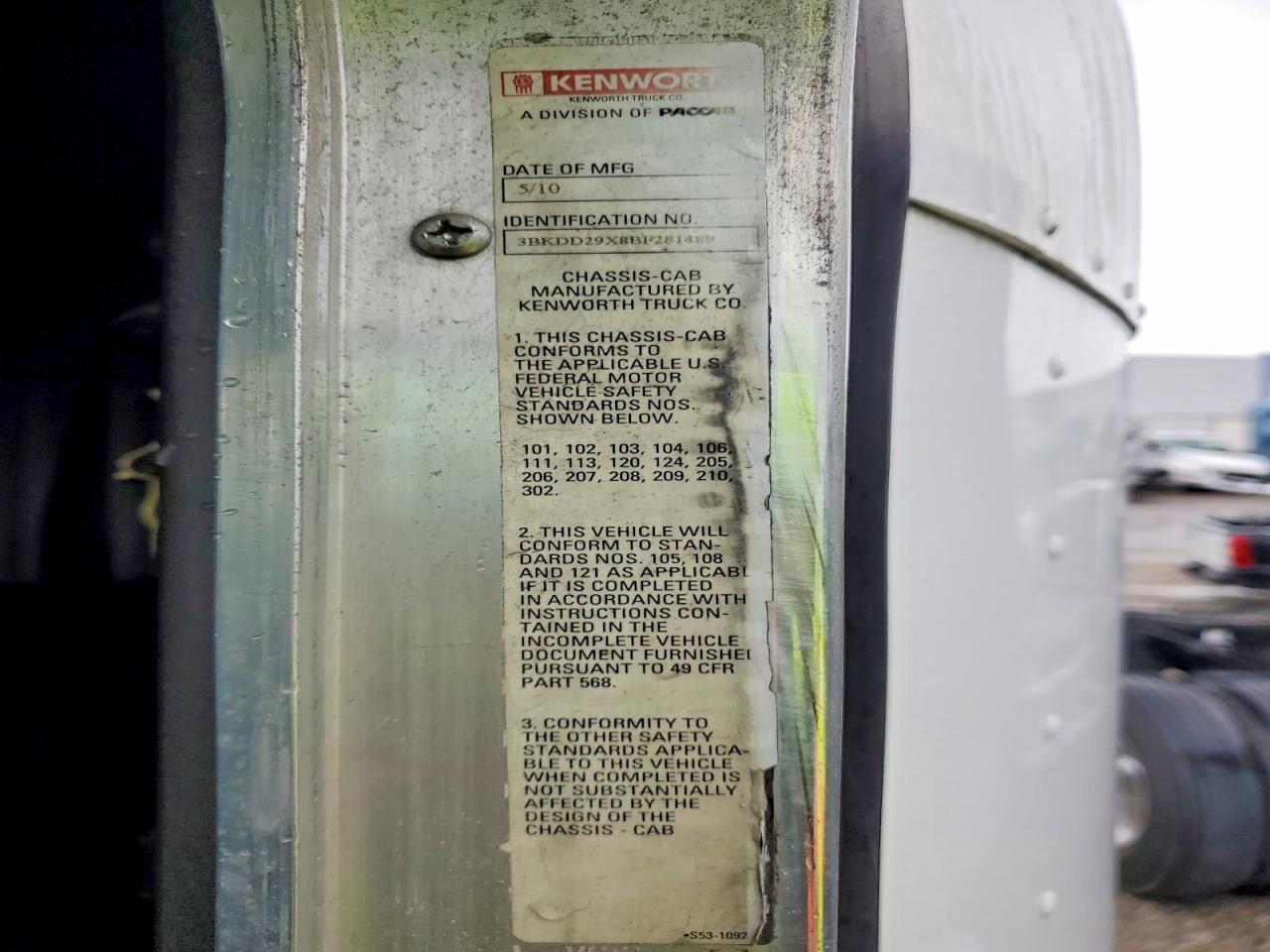 2011 Kenworth Construction T800