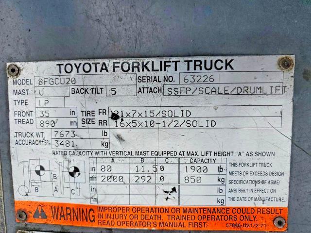 2014 Toyt Forklift