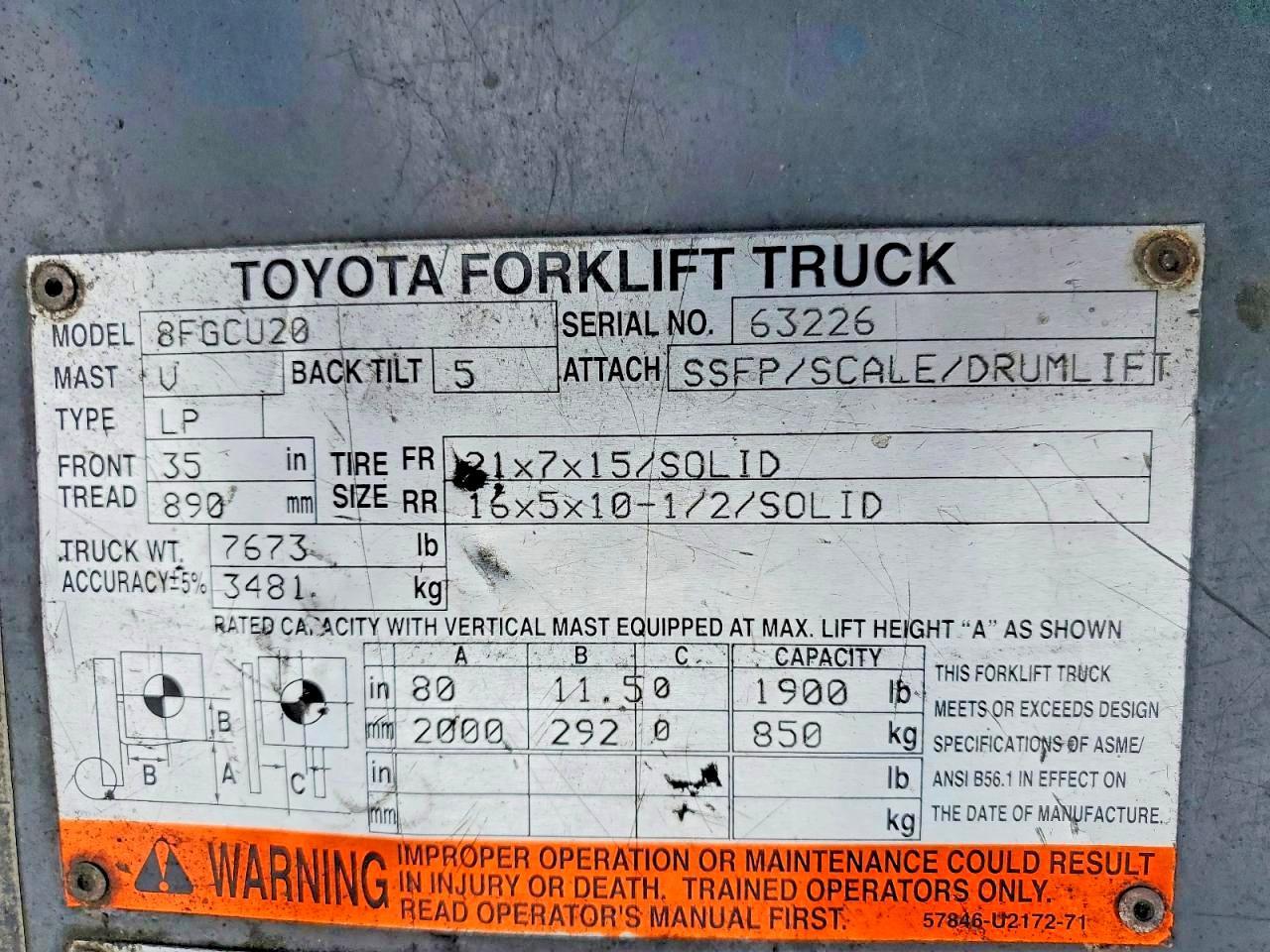 2014 Toyt Forklift