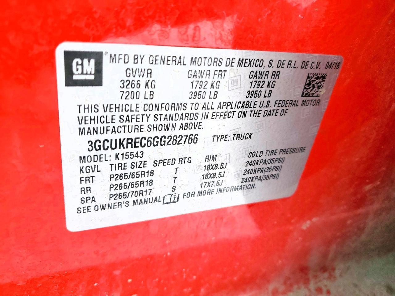 2016 Chevrolet Silverado K1500 lt