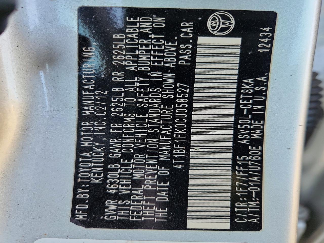2012 Toyota Camry Base