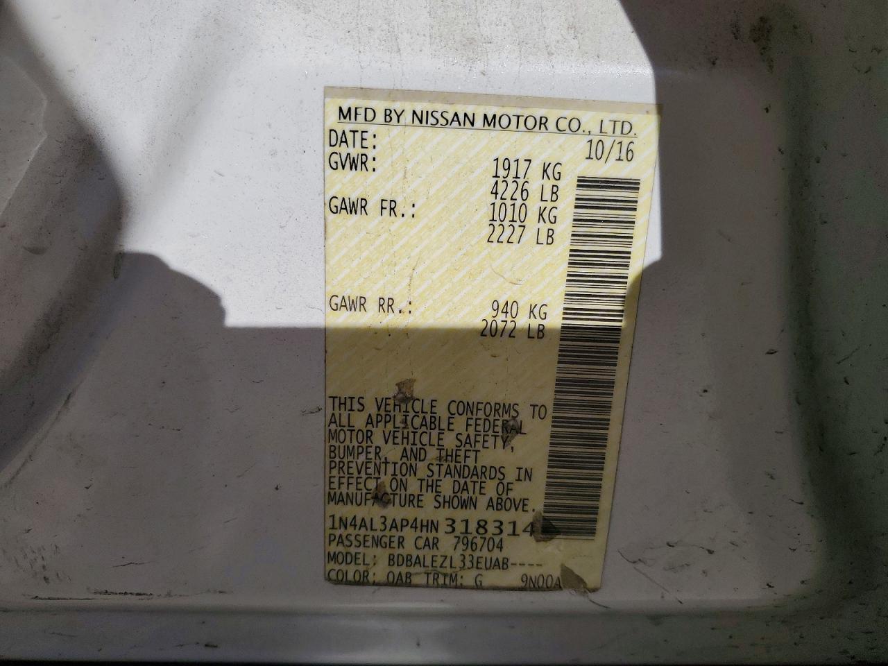 2017 Nissan Altima 2.5