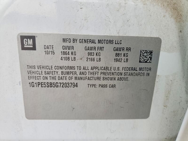 2016 Chevrolet Cruze Limited lt