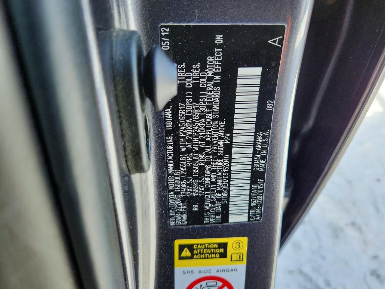 2012 Toyota Highlander Base