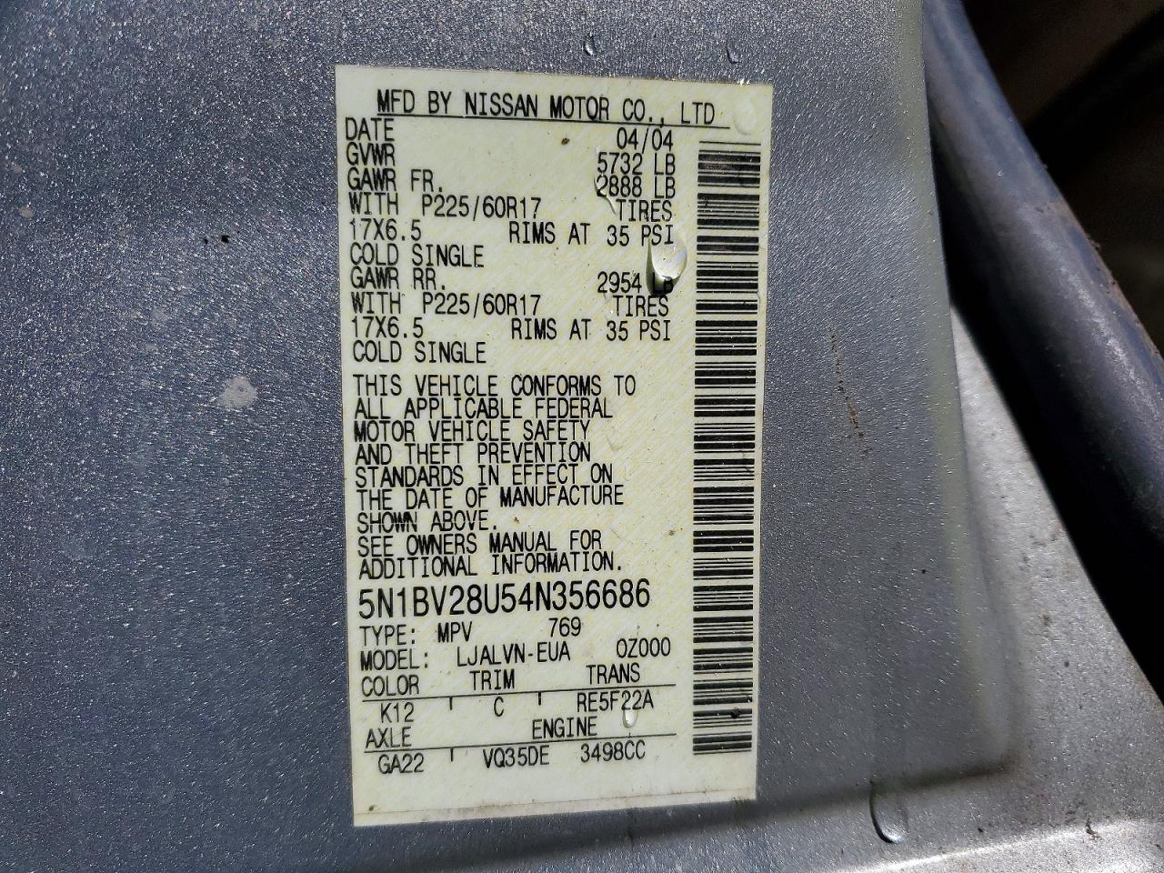 2004 Nissan Quest s