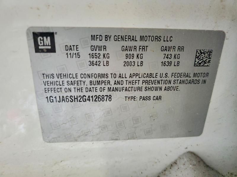 2016 Chevrolet Sonic ls