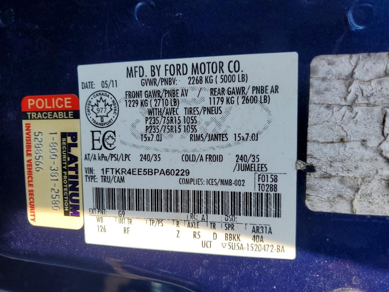 2011 Ford Ranger Super cab