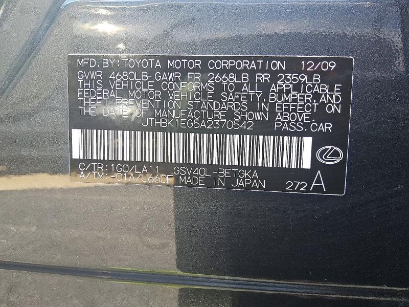 2010 Lexus Es 350 Base