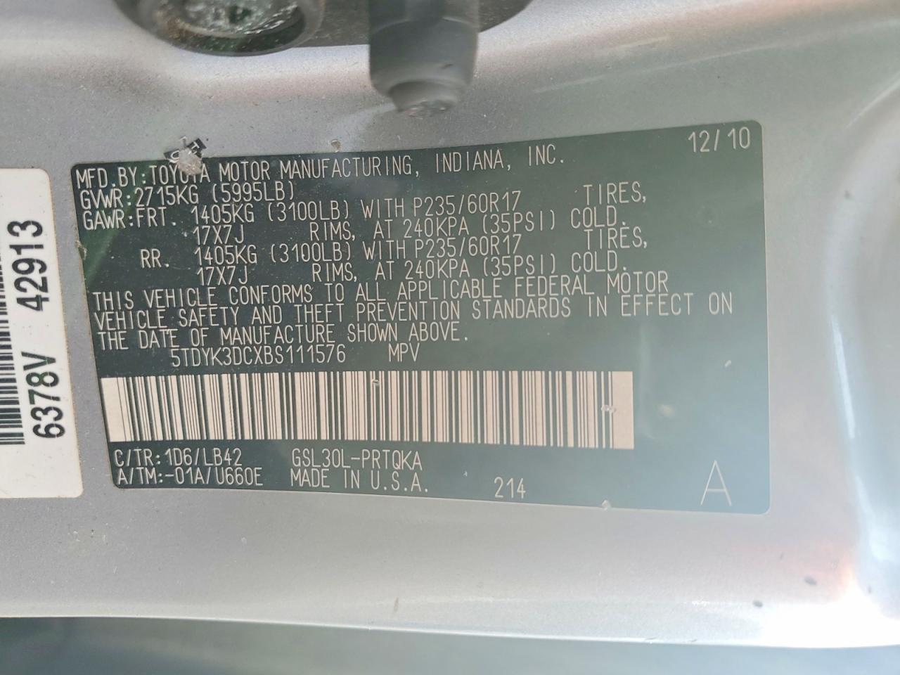 2011 Toyota Sienna xle