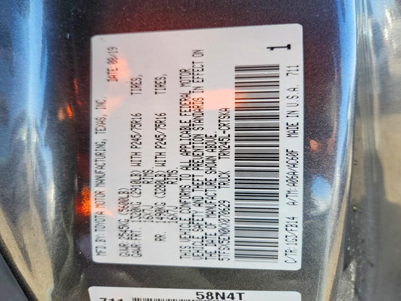 2019 Toyota Tacoma SR