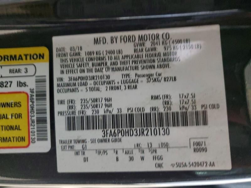 2018 Ford Fusion se