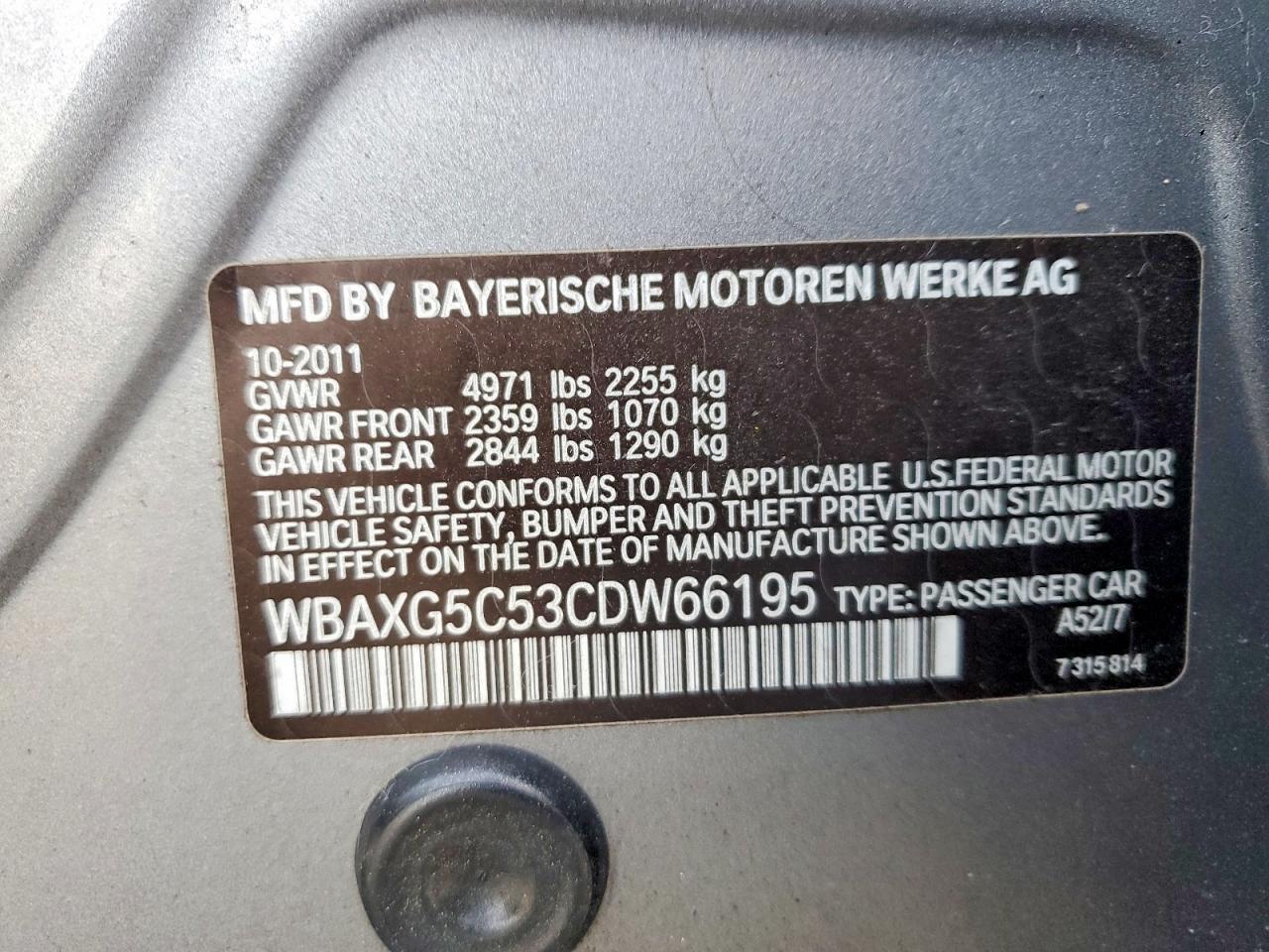 2012 BMW 528 i