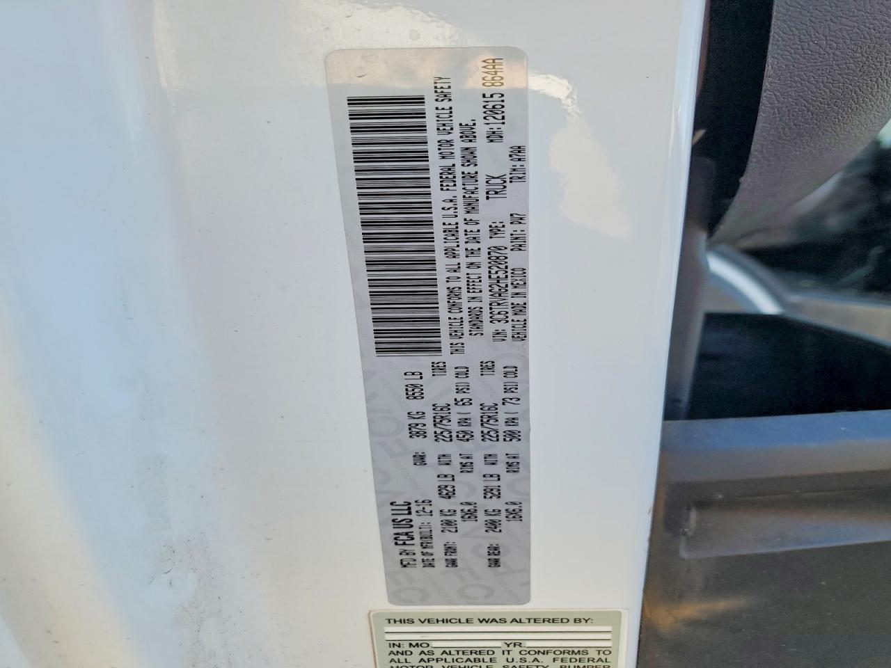 2017 Dodge RAM Promaster 1500 1500 Standard