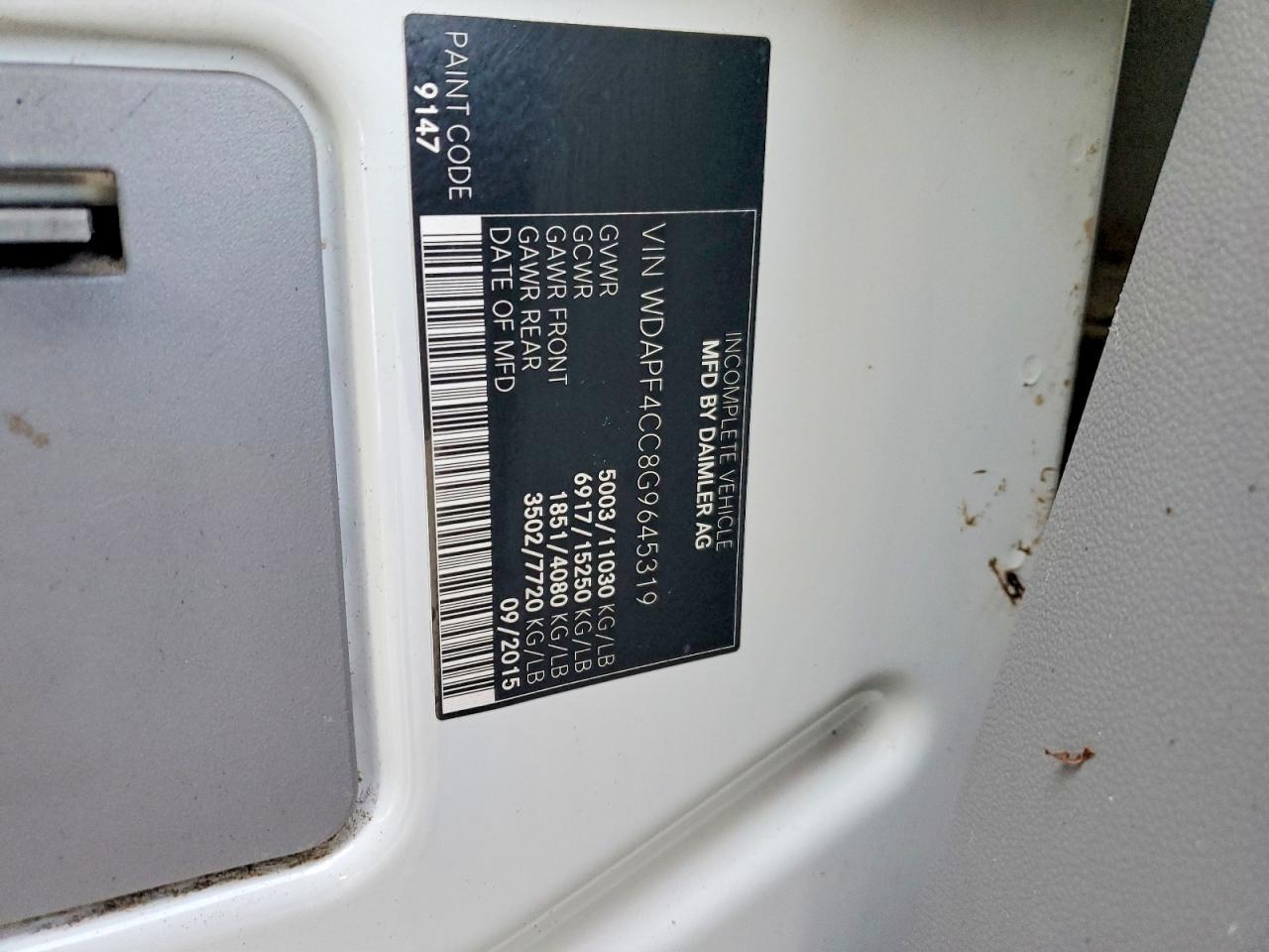 2016 Mercedes-Benz Sprinter BOX Truck