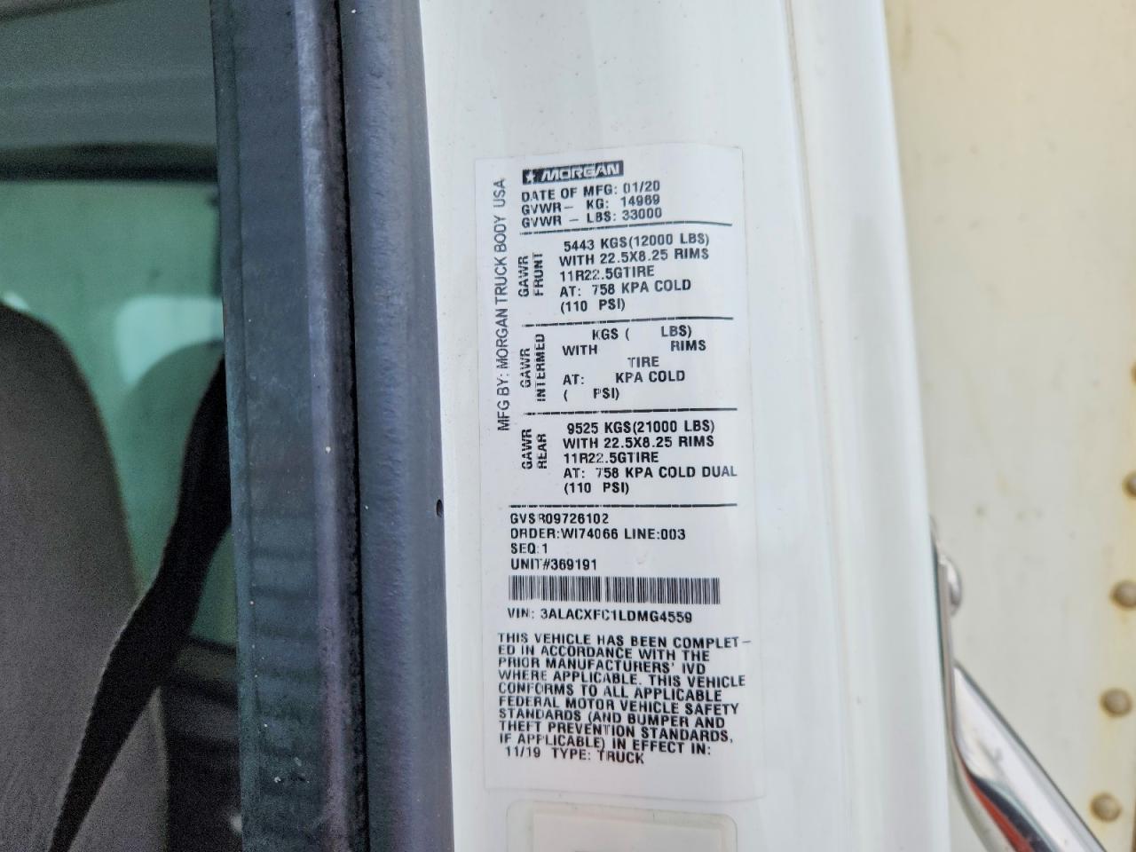 2020 Freightliner Business Class M2 Refrigerated BOX Truck