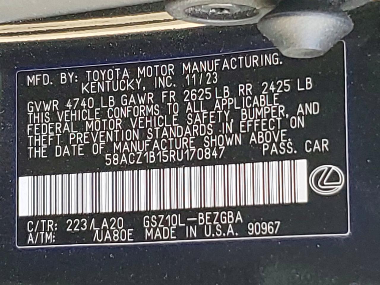 2024 Lexus Es 350 Base