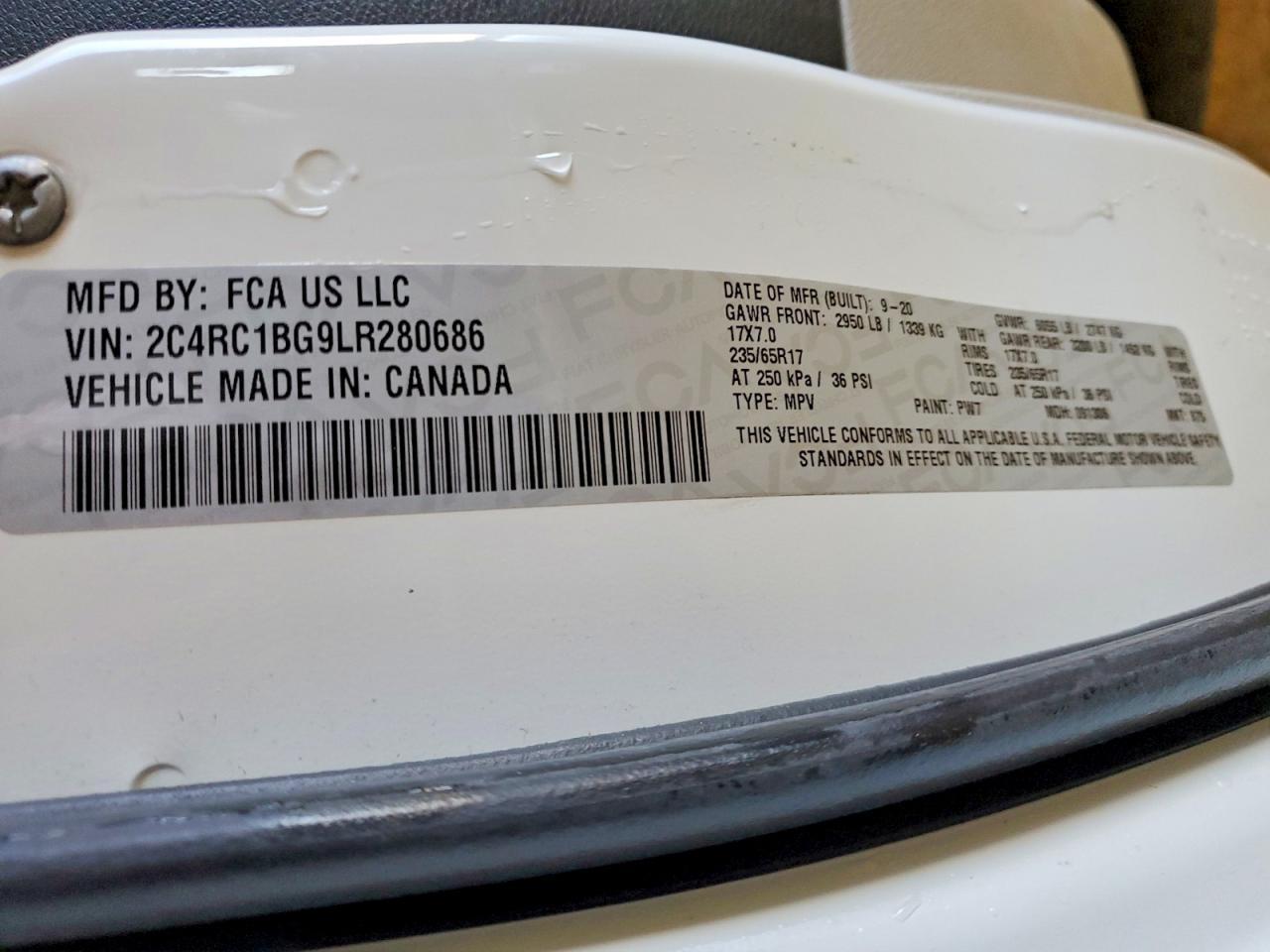 2020 Chrysler Pacifica Touring l