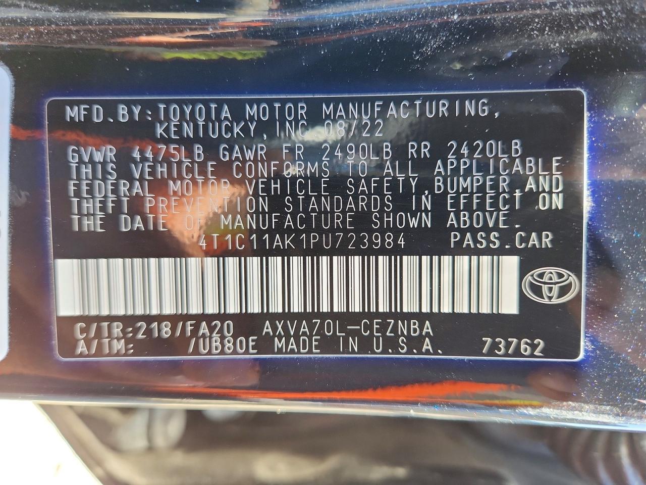 2023 Toyota Camry le