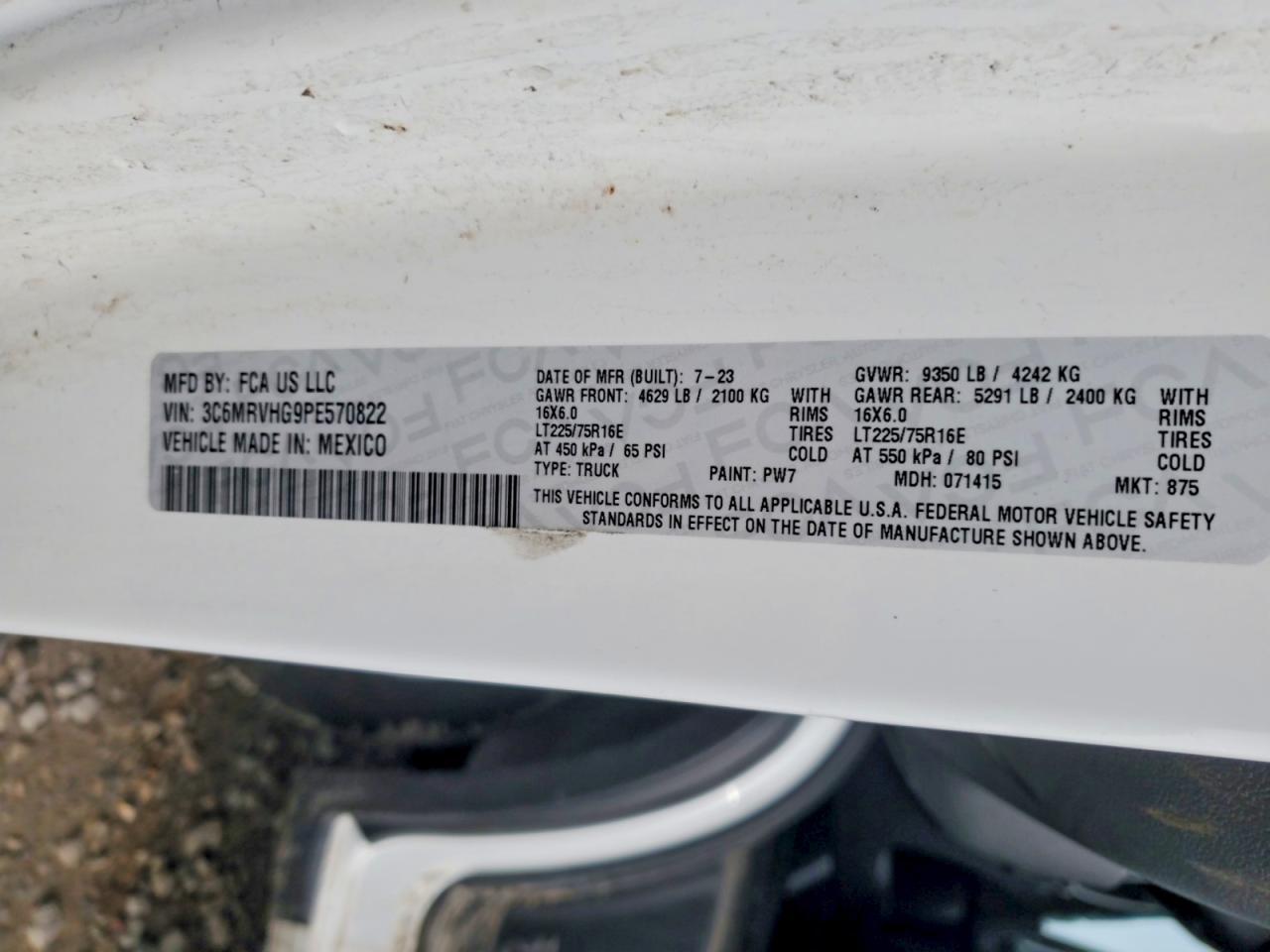 2023 Dodge RAM Promaster 3500 Delivery Van