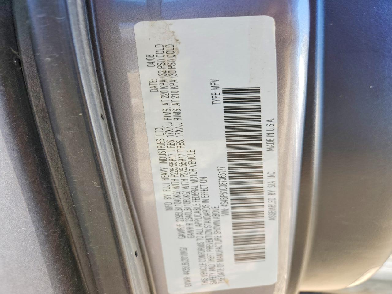 2008 Subaru Outback 2.5i