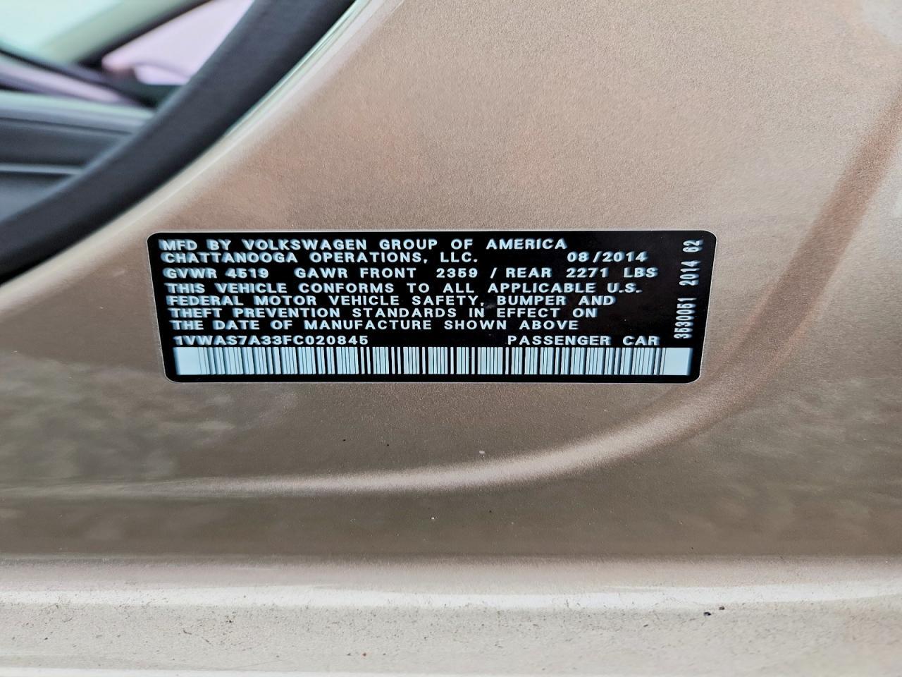 2015 Volkswagen Passat s