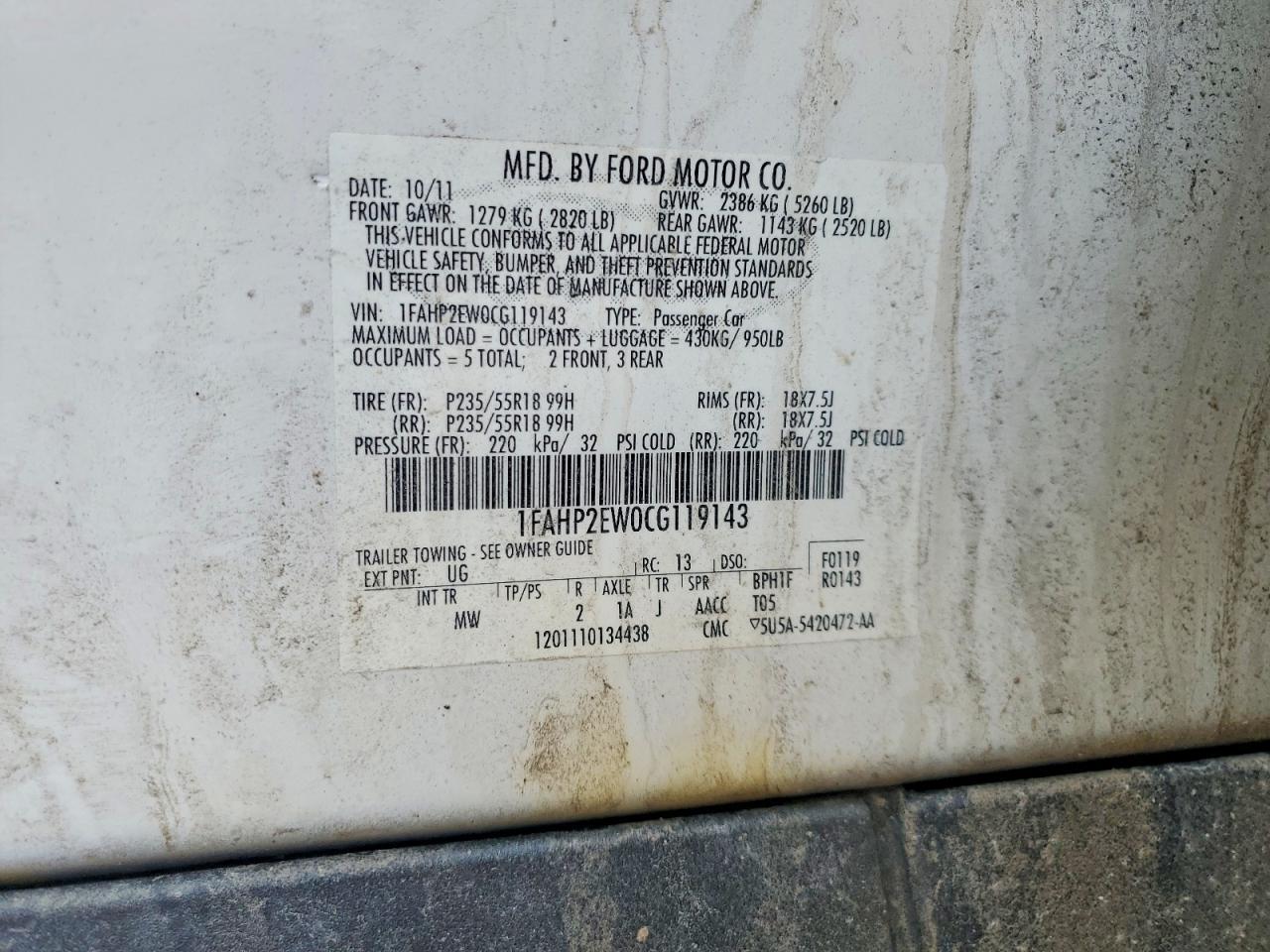 2012 Ford Taurus sel