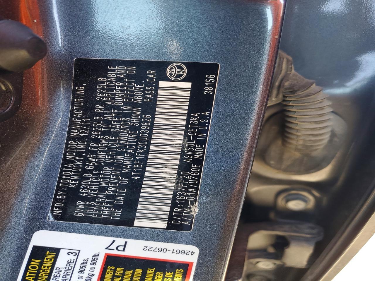 2012 Toyota Camry Base