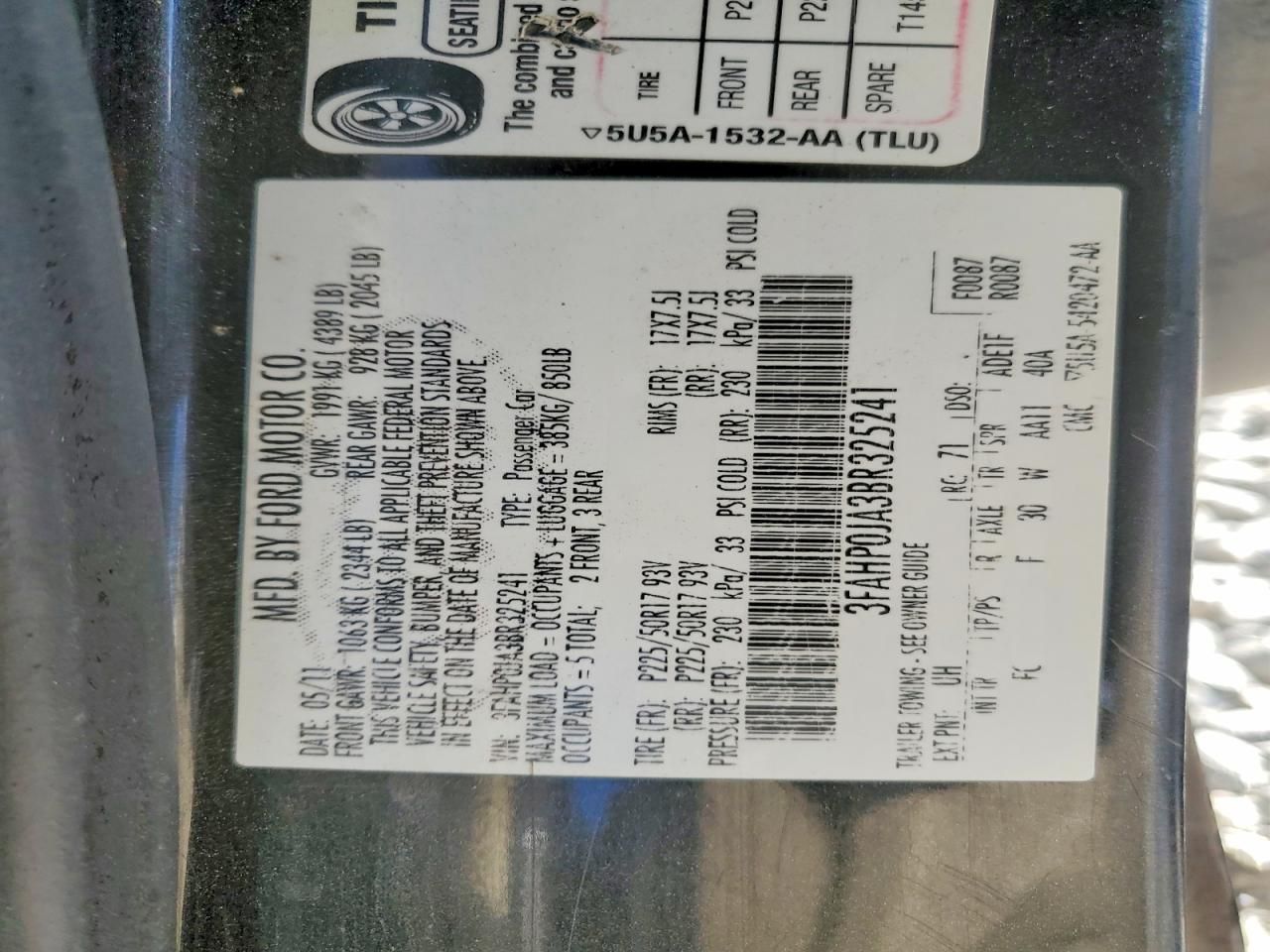 2011 Ford Fusion sel