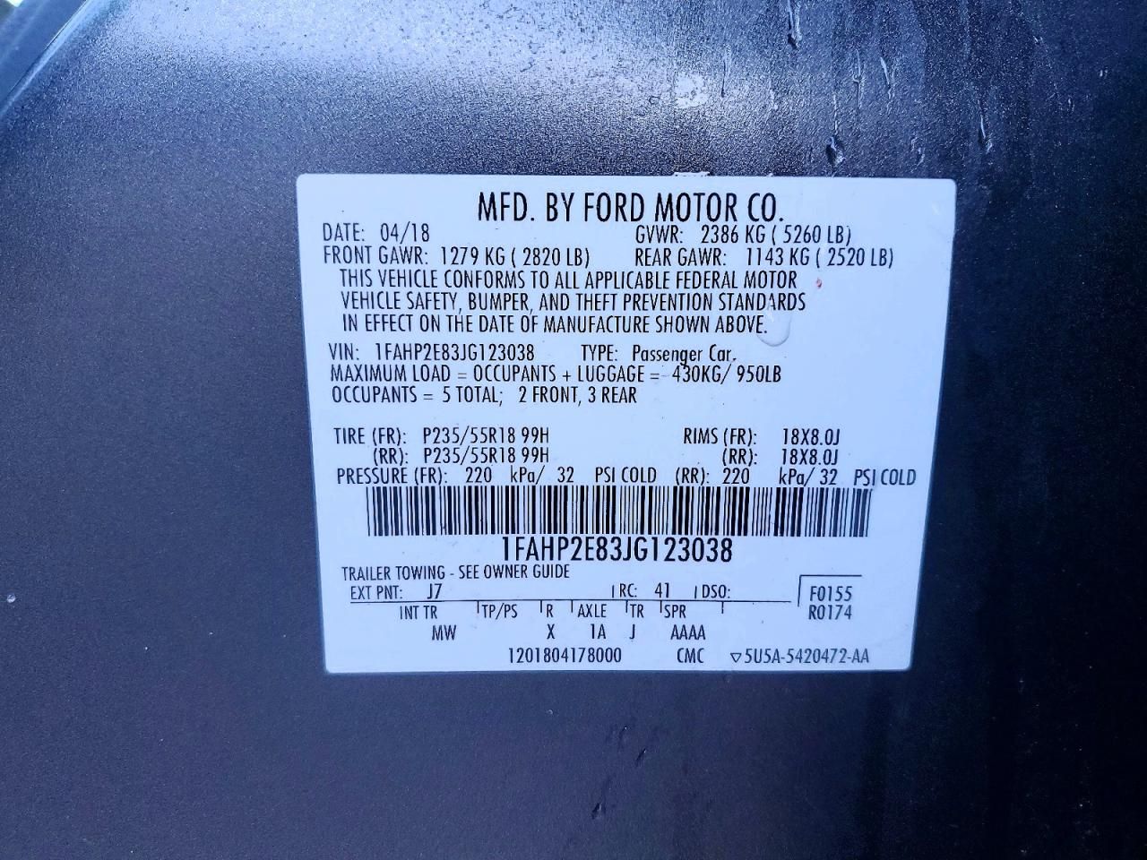 2018 Ford Taurus sel