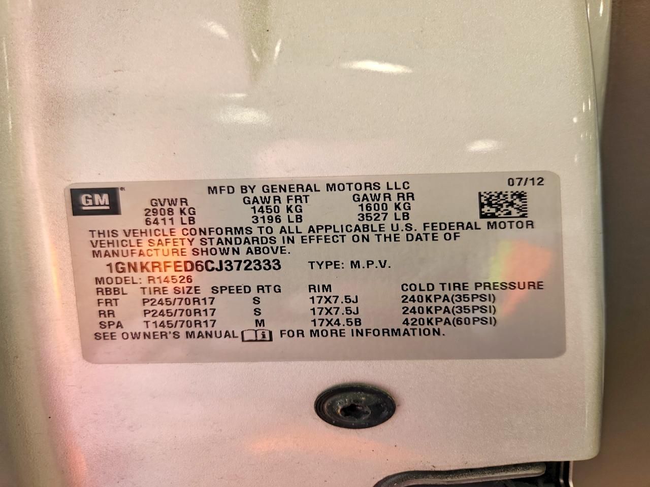 2012 Chevrolet Traverse ls