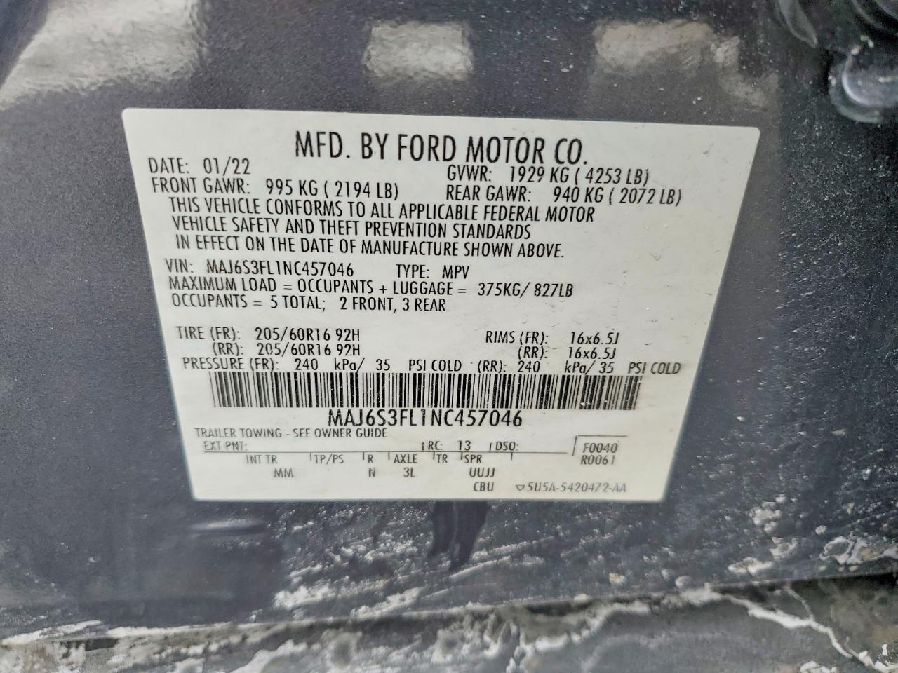 2022 Ford Ecosport s