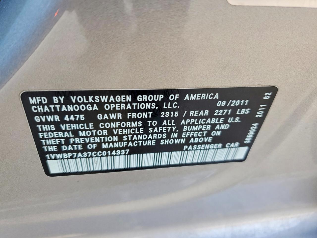 2012 Volkswagen Passat se