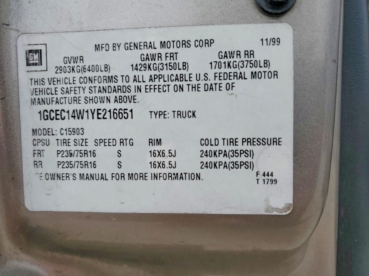 2000 Chevrolet Silverado C1500
