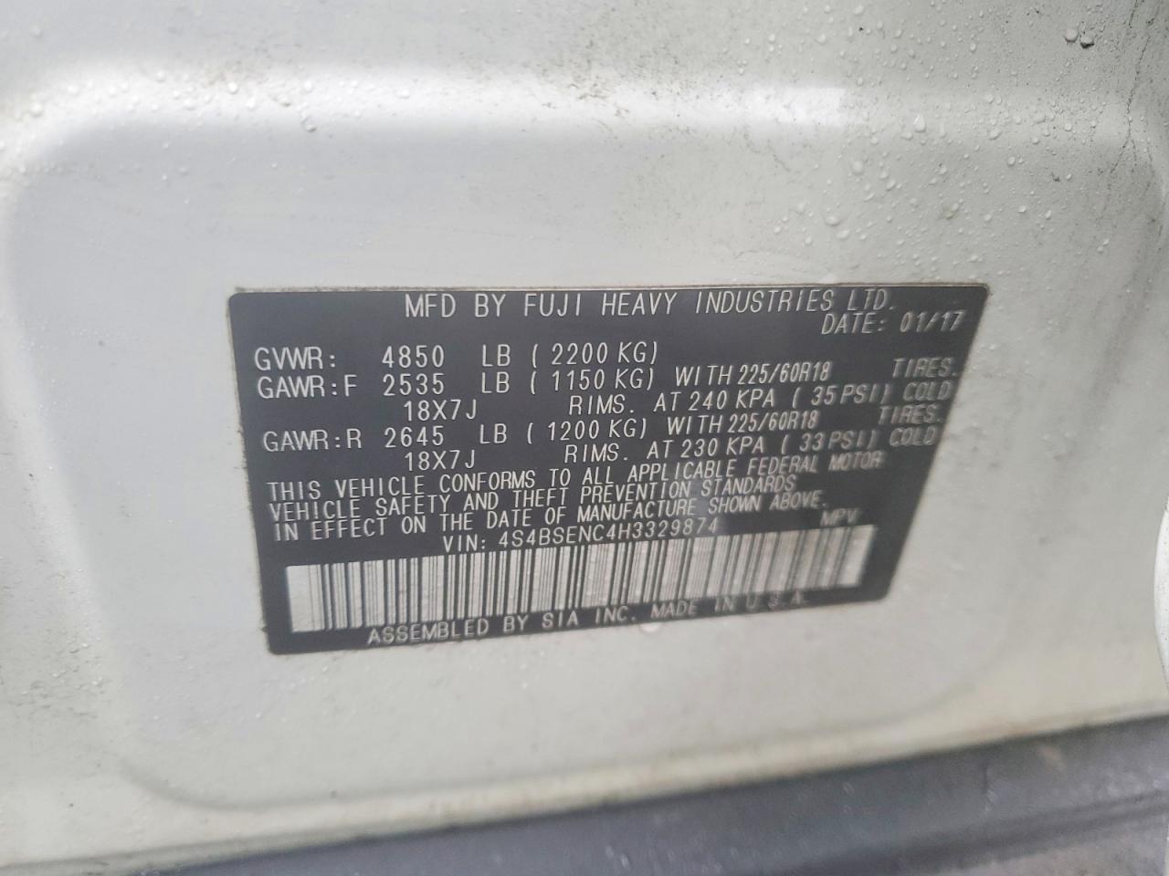 2017 Subaru Outback 3.6r Limited