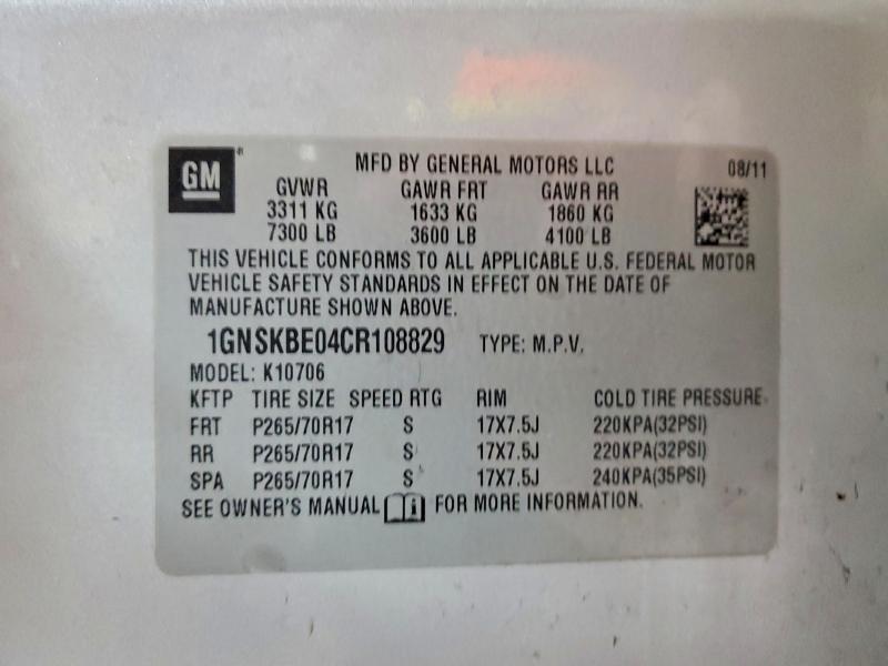 2012 Chevrolet Tahoe K1500 lt