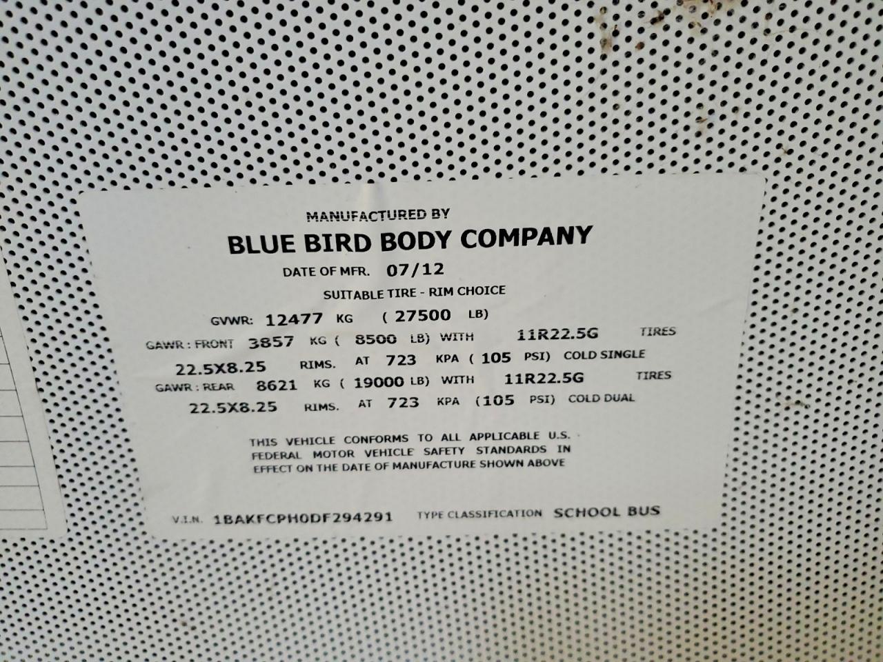 2013 Blubird 2013 Bluebird Vision-School Bus