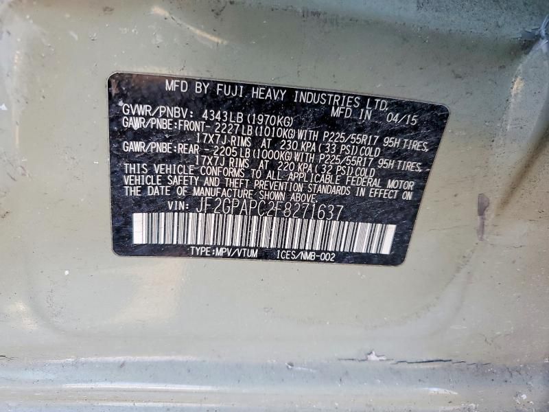 2015 Subaru Xv Crosstrek 2.0 Limited