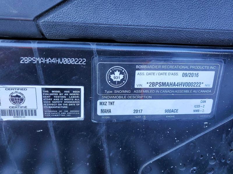 2017 Skidoo MXZ