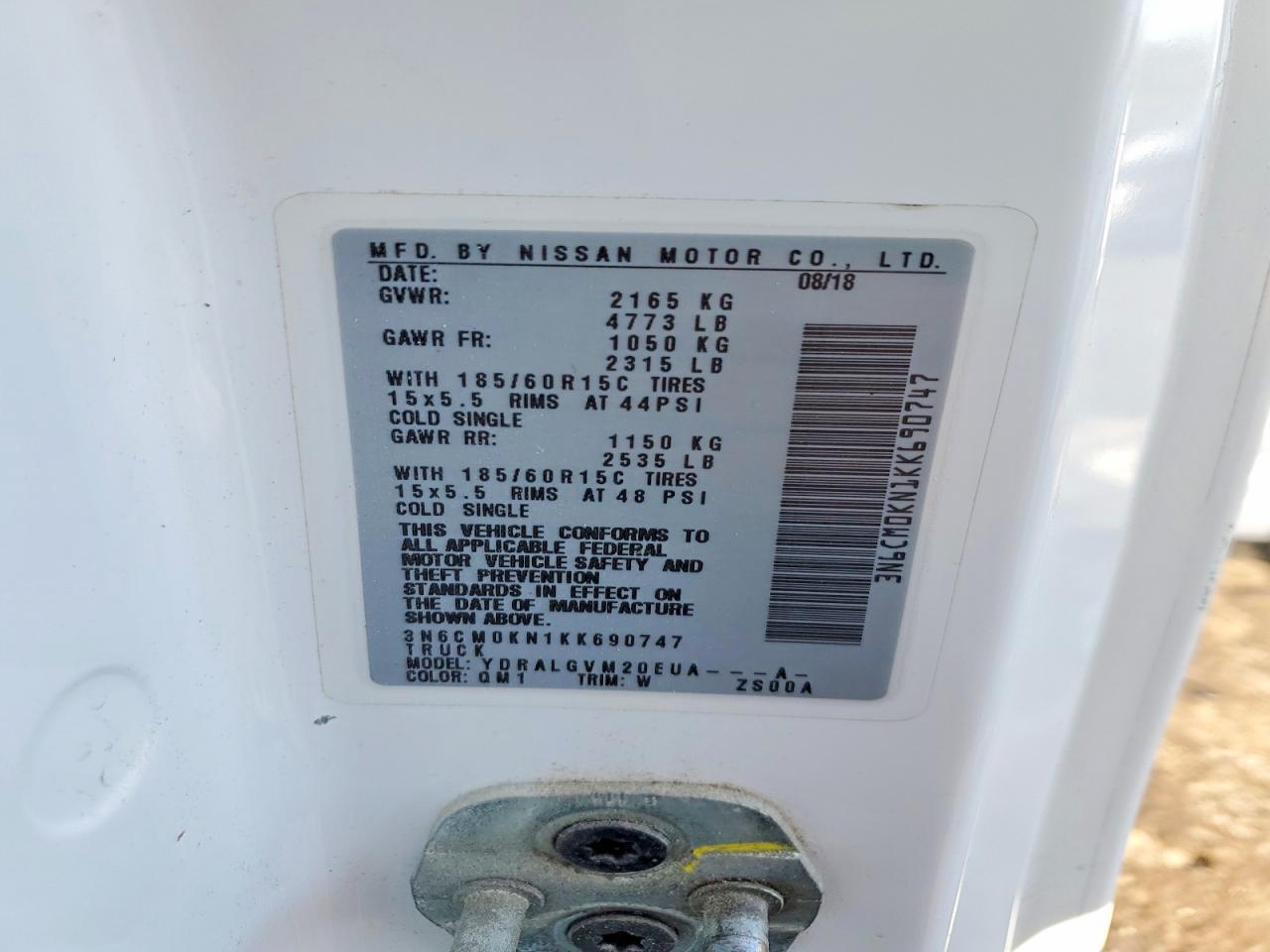 2019 Niss NV200 2.5S 2.5SV