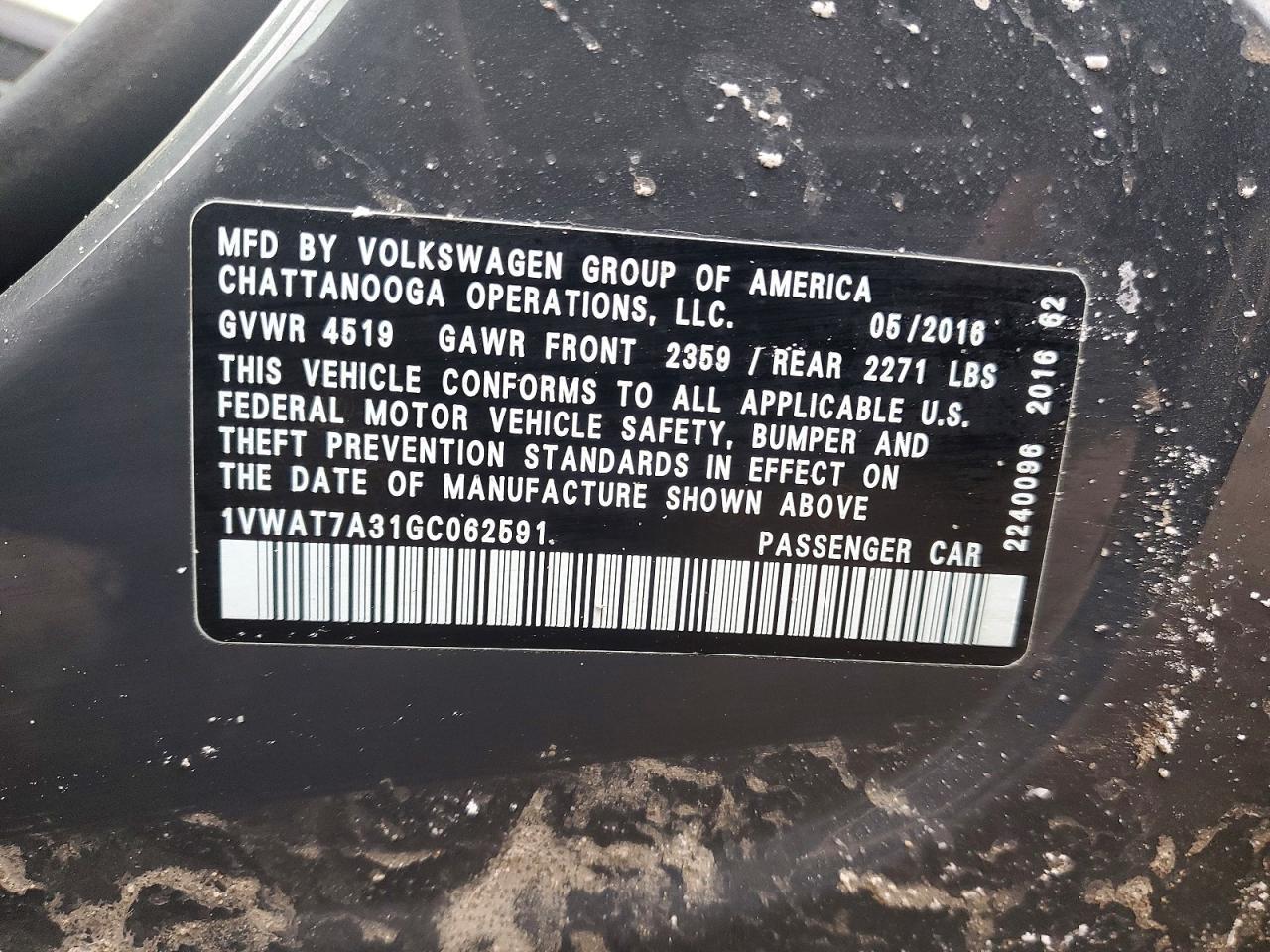 2016 Volkswagen Passat s