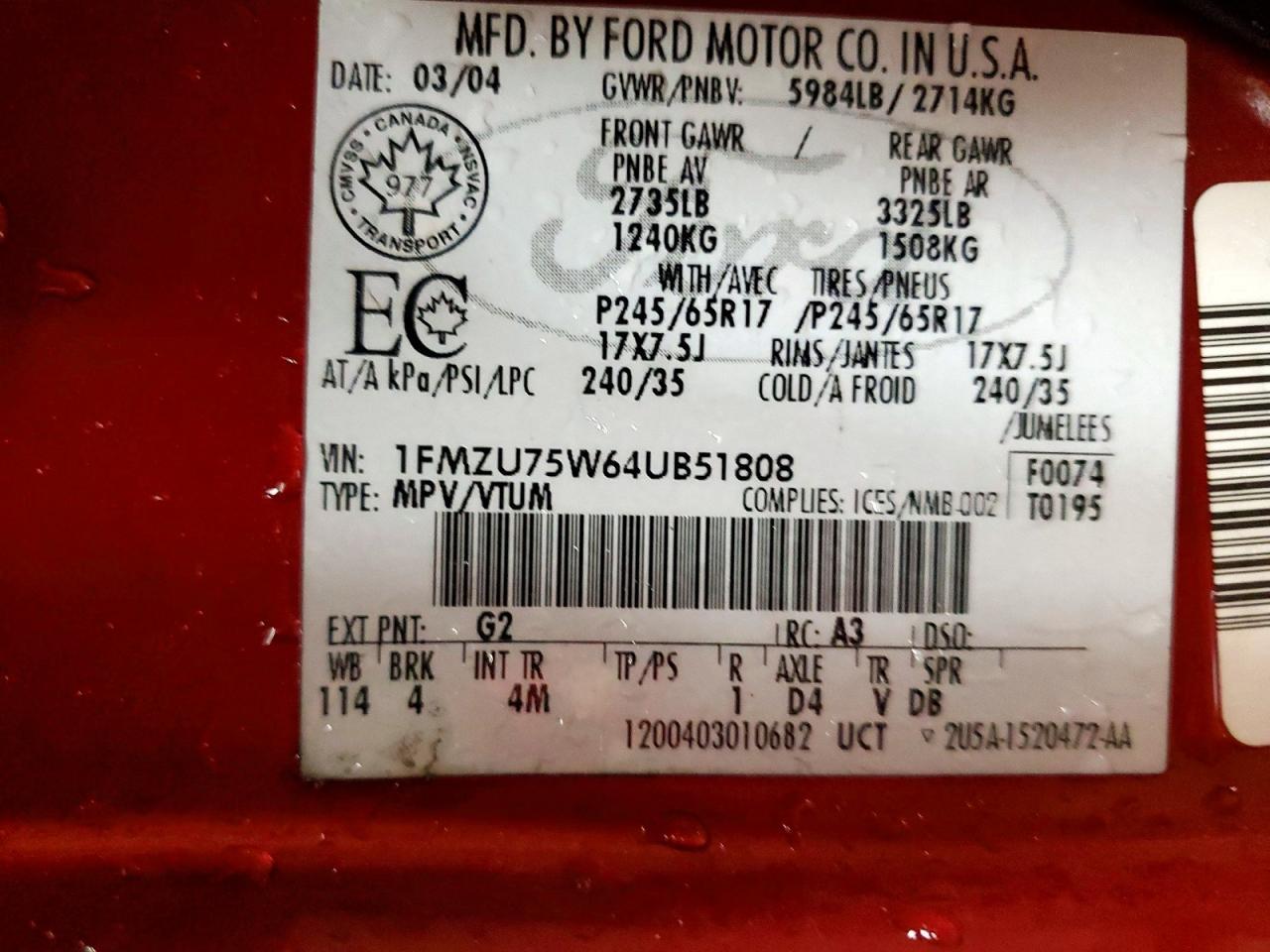 2004 Ford Explorer Limited