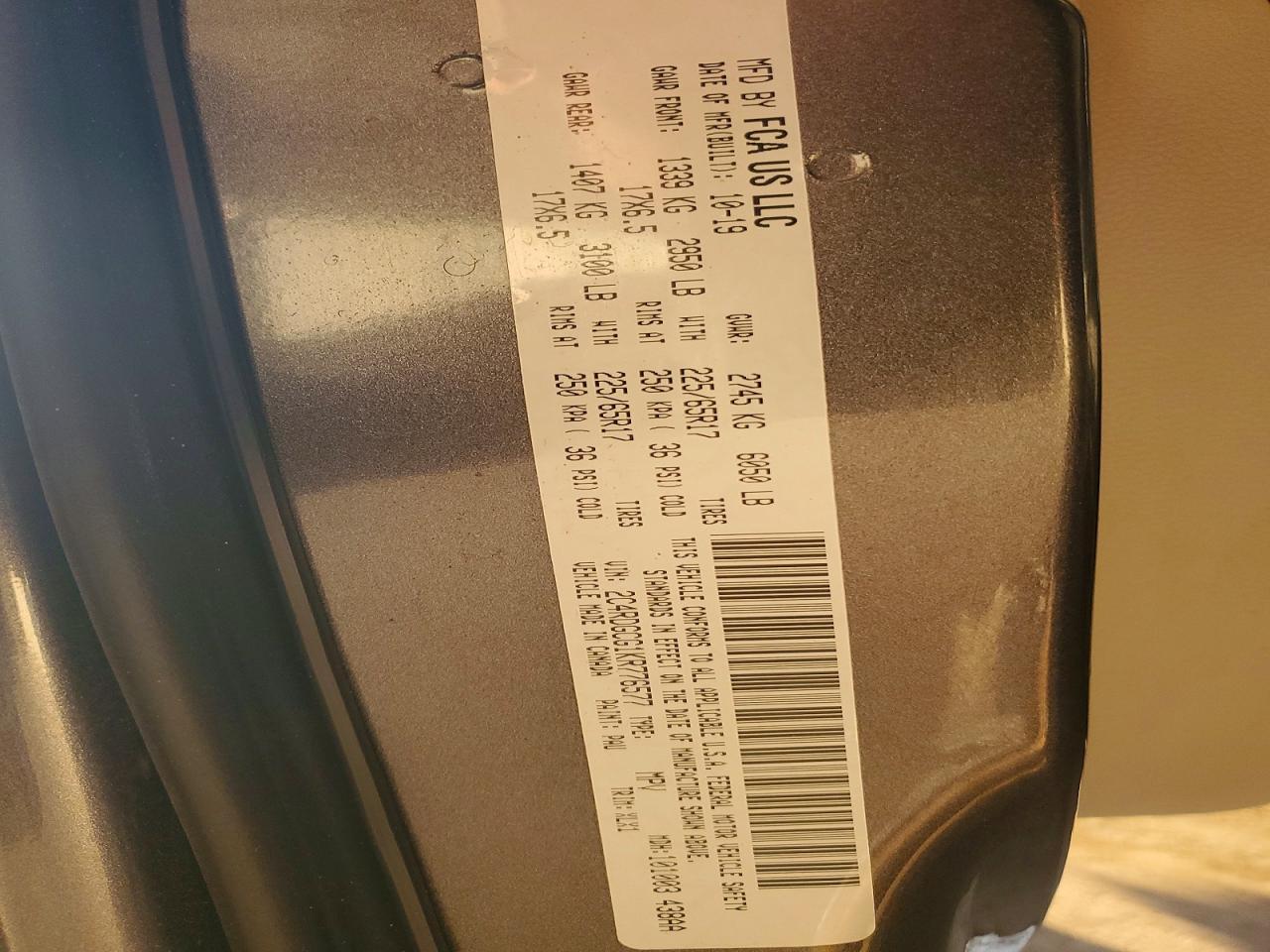 2019 Dodge Grand Caravan sxt