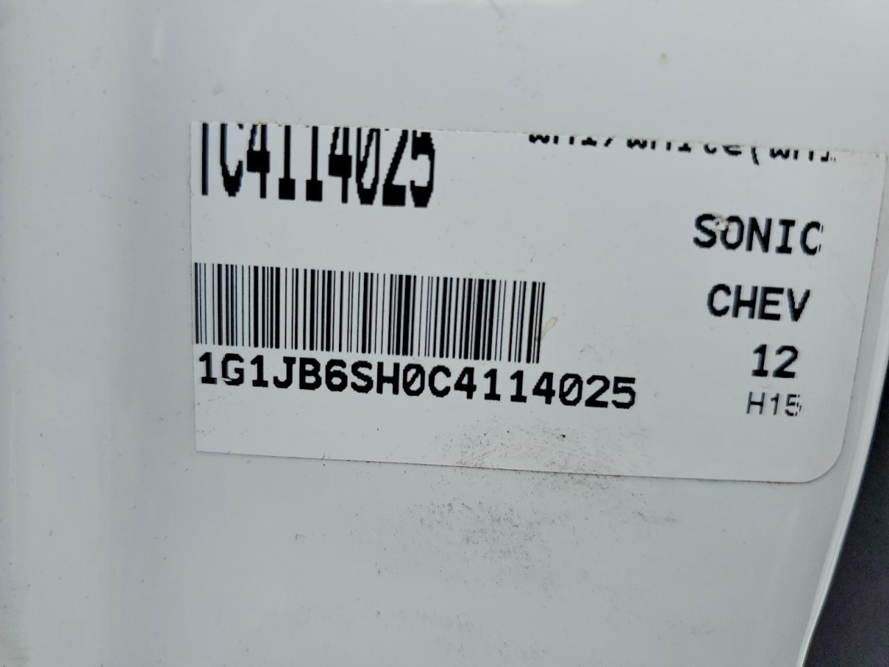 2012 Chevrolet Sonic ls