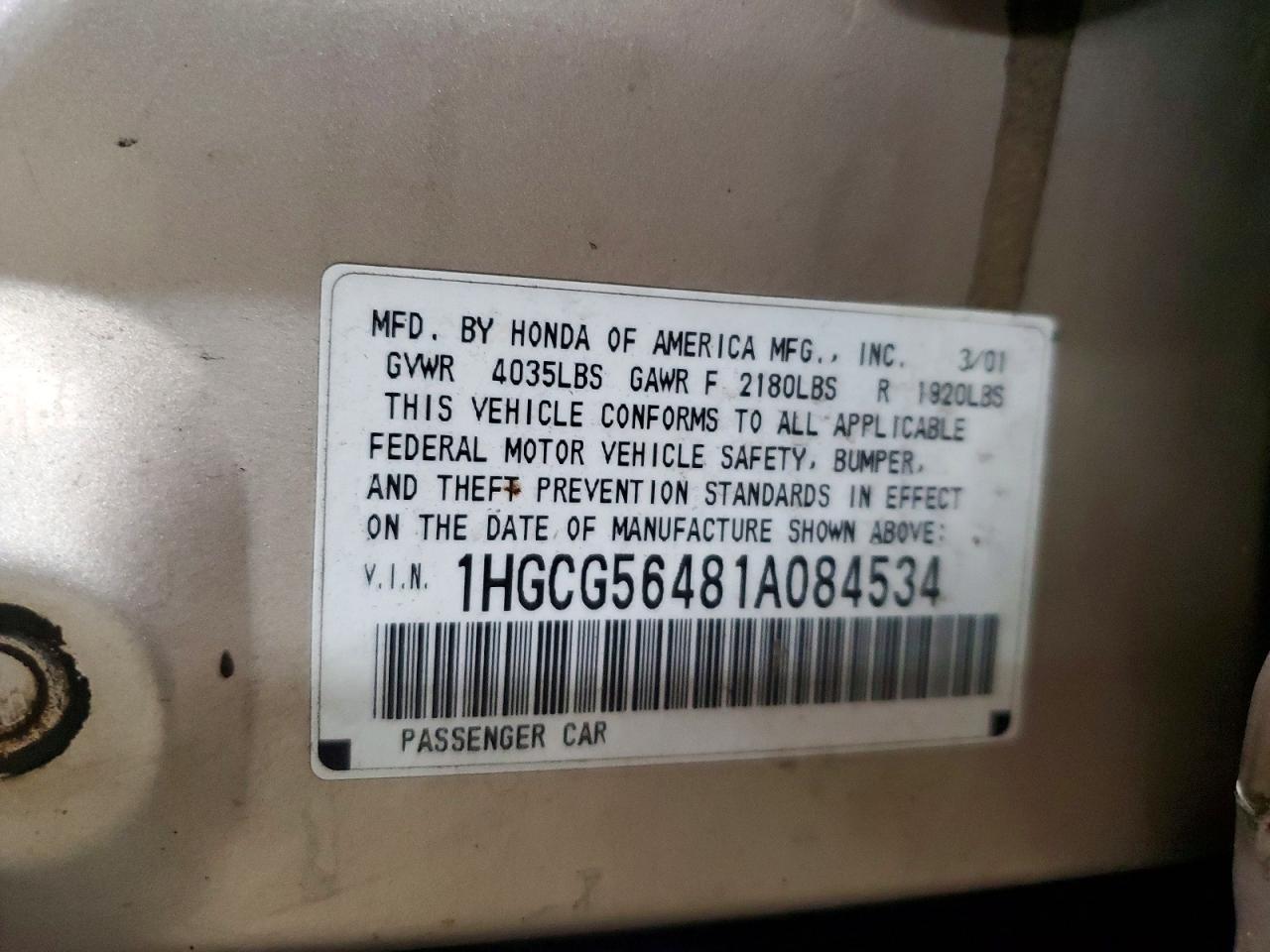 2001 Honda Accord lx