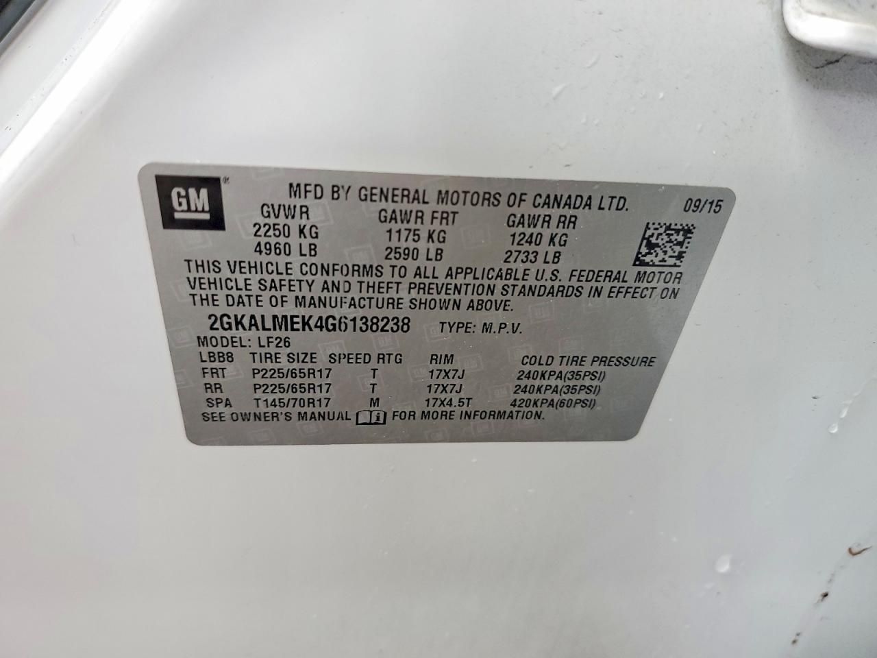 2016 GMC Terrain sle