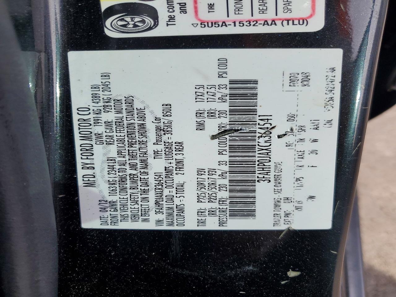 2012 Ford Fusion sel