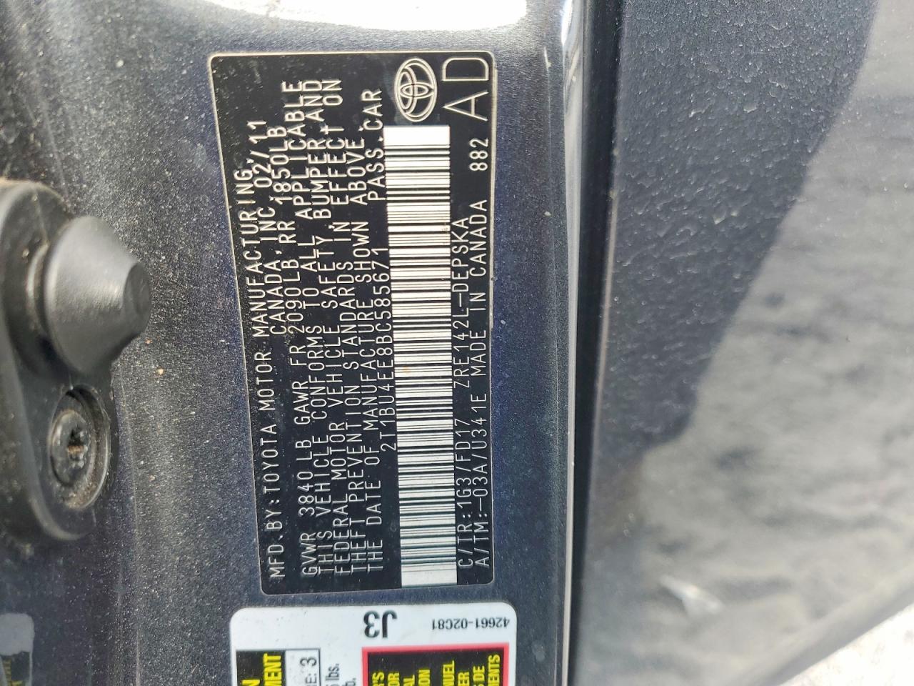 2011 Toyota Corolla Base