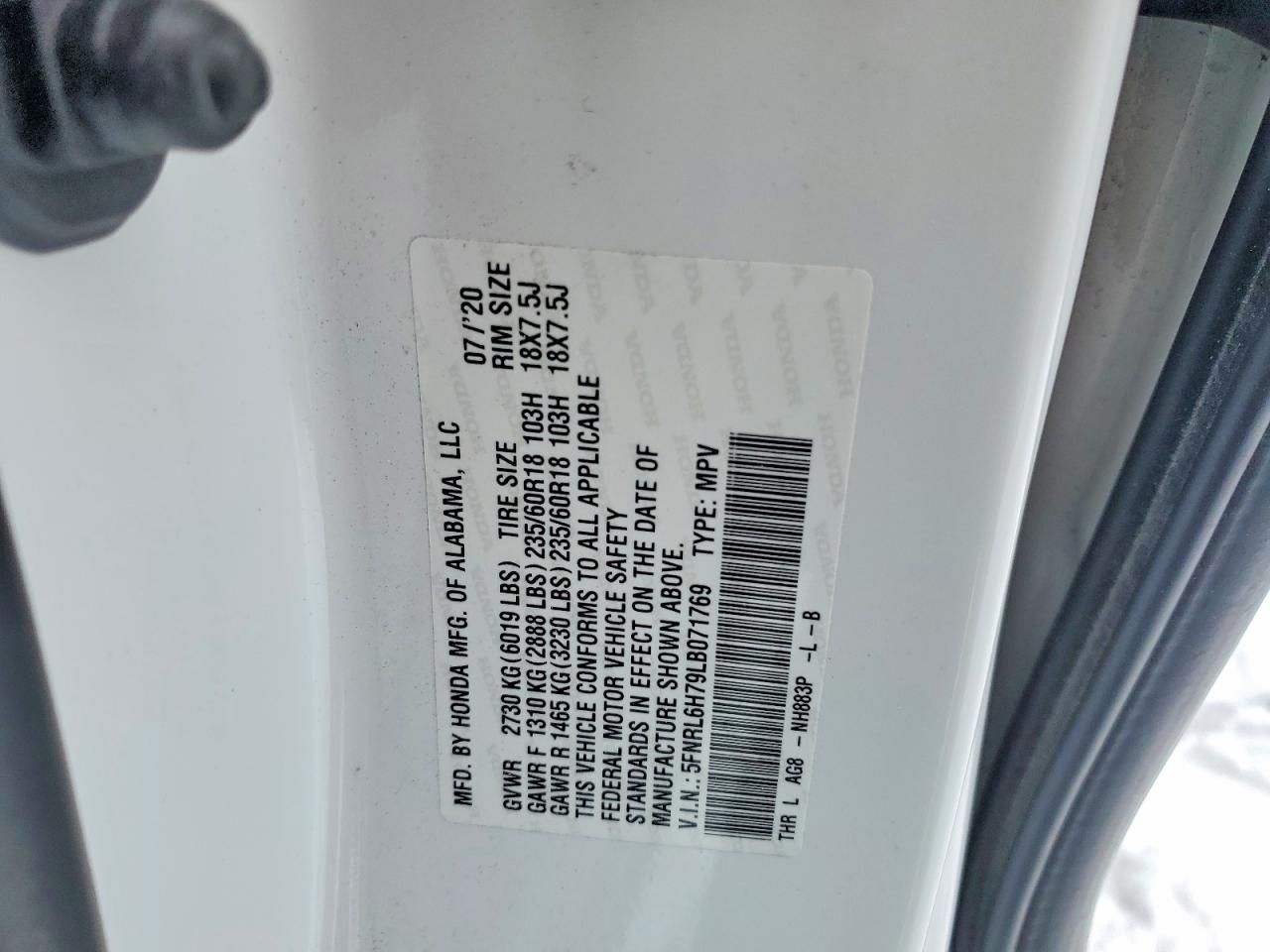 2020 Honda Odyssey exl