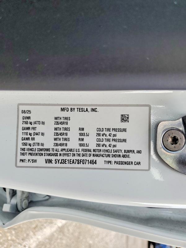 2025 Tesla Model 3